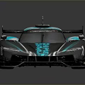 Sleek Blue And White Race Car With Streamlined Body Aerodynamic Rear Wing And Number 20