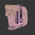 Industrial Cliffside Elevator Structure With Rocky Formation And Metal Frame