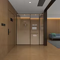 Hotel Guest Room With Simple Style White Bed Wooden Floor TV And Wall Painting Desk