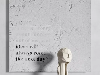 Creative Ideas Text Art With White Sculpture On Textured Wall Decor 3d model