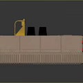 Industrial Equipment with Light Brown Main Body Yellow Control Panel Black Modules and Red Indicators