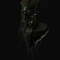 Game Movie Character With Octopus Like Head Tentacles And Green Body In Dark Background