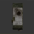 Vintage Electronic Projector with Green Worn Exterior Knobs Lens and Circular Label
