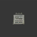 Cartoon Multi Story Apartment Building Scene With Gray Roof Beige Walls Windows And Reflection