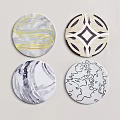 Modern Round Rugs Featuring Diverse Patterns Like Geometric Abstract And Marble Textures 3d model