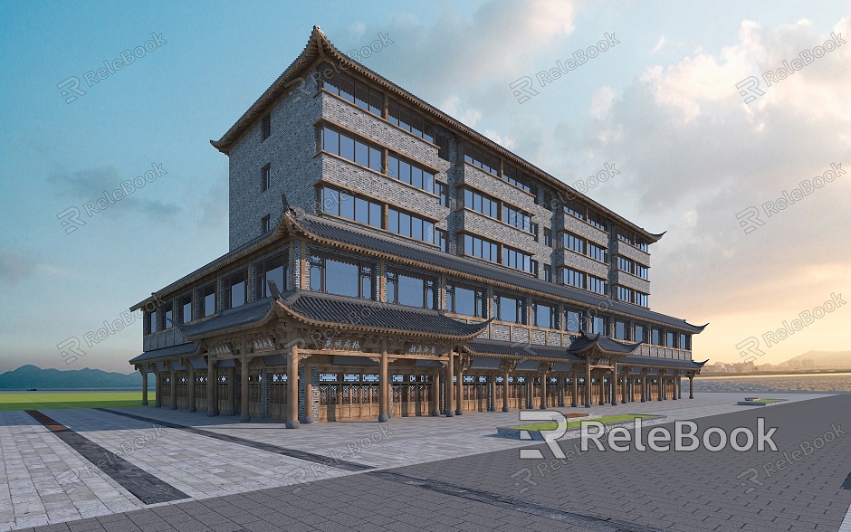 Gujian Mentou Shops Commercial Shops Recruiting Multi-storey Buildings model