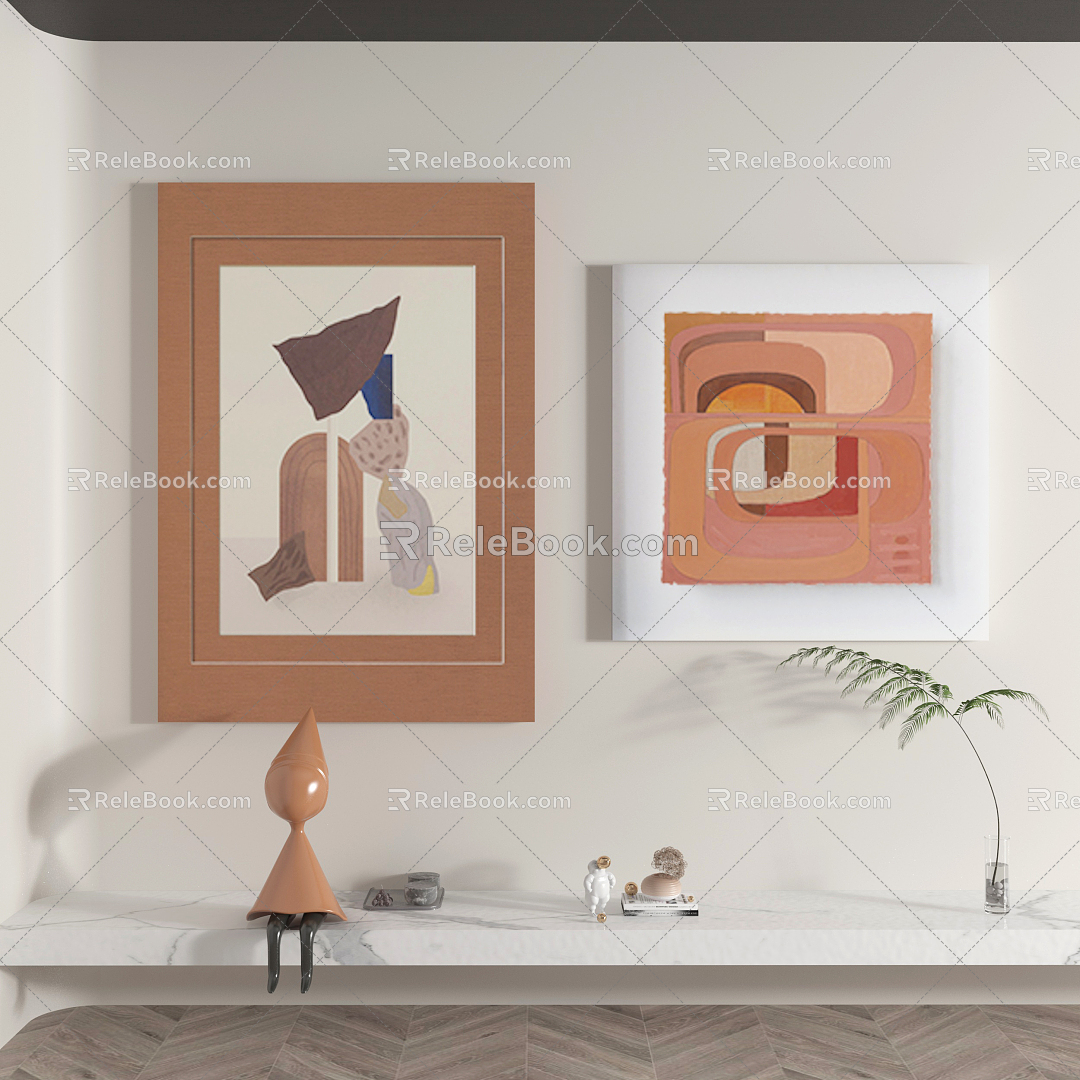 Modern Decorative Painting Children's Room Cartoon Abstract Decorative Painting 3d model