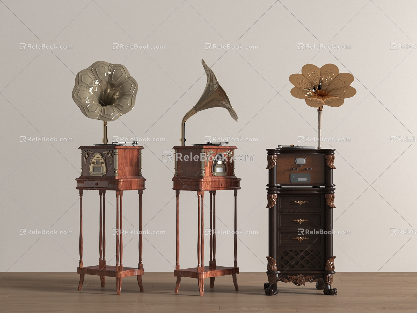 Retro phonograph sound 3d model