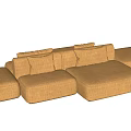 Tan Modular Sectional Sofa With Plush Cushions And Modern Design 3d model