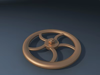 Urban Road Infrastructure Metal Wheel Component with Central Nut and Spokes Design 3d model