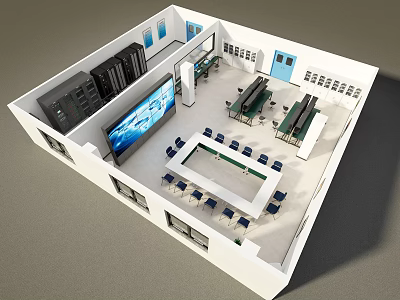 Laboratory Design Anti-static Experiment Bench Large Screen Display Computer Room Conference Table 3d model