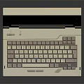 Vintage White Laptop With Green Screen Classic Keyboard And Retro Design