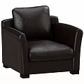 Dark Brown Leather Leisure Chair With Modern Armrests And Comfortable Design