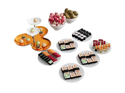 Food Sushi Rice Fruit model