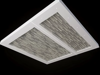 Modern White Ceiling Design With Recessed Grid Lighting And Frame Structure 3d model