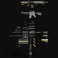 Weapon Parts Collection Featuring Gun Components Magazines Barrels And Sights