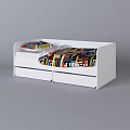 White Children's Bed With Storage Drawers And Colorful Bedding Design