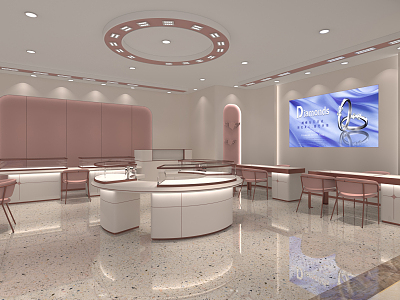 Light Luxury Jewelry Store 3d model