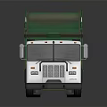 Green And White Garbage Truck With Open Container For Waste Collection