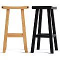 Wooden And Black Modern Stools For Kitchen Dining Room Seating Furniture