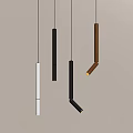 Modern Pendant Lights with Slim Straight and Curved Designs in White Black Brown Illuminating Beige Wall