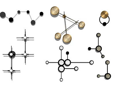 Light Luxury Wall Lamp Metal Wall Lamp Combination 3d model