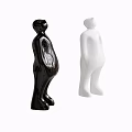 Black And White Minimalist Human Figurine Decorative Ornament Set For Home Decor