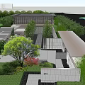 Modern Garden Landscape Entrance With Sliding Metal Screens Lighting And Water Surface