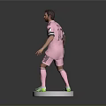 Man in Pink Inter Miami Uniform with Number 10 and Green Shoes on White Base