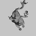 Mystical Forest Creature With Antlers Glowing Eyes Wooden Body And Acorn