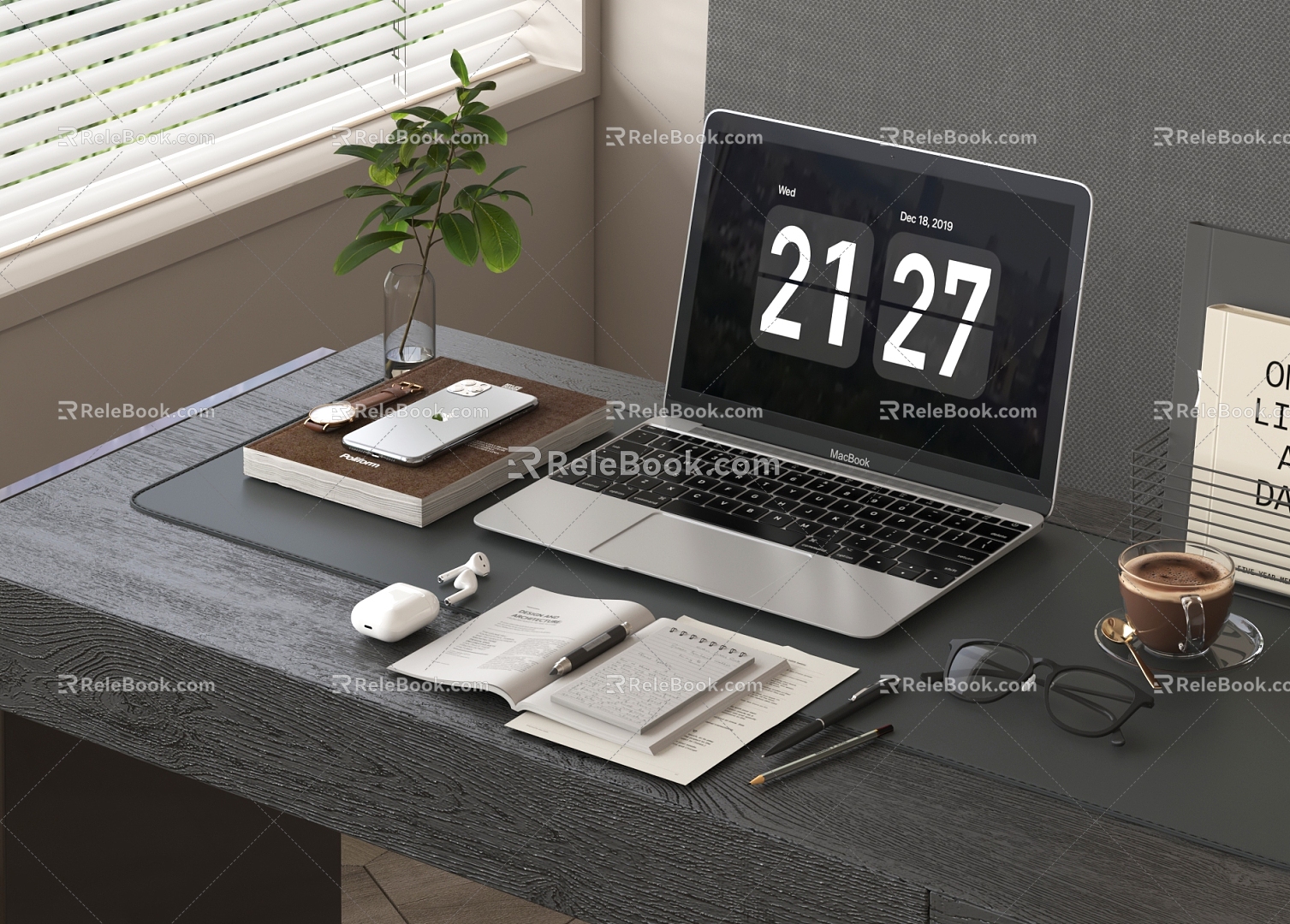 Computer Desktop Computer Laptop Monitor Digital Equipment Office Equipment 3d model