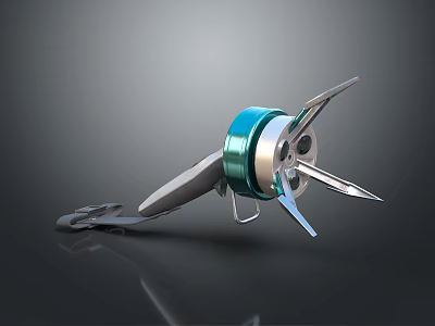 Modern Multifunctional Kitchen Appliance With Blue Green Silver Finish Multiple Blades And Ergonomic Handle 3d model