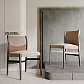 Poliform Modern Dining Chairs With Sleek Design Upholstered Seats And Dark Frames 3d model