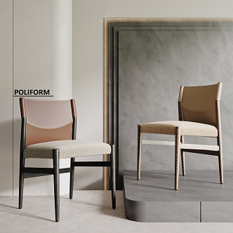 Modern Poliform Dining Chair 3d model