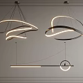 Modern Contemporary Pendant Lights With Curved Geometric Shapes And LED Light Strips