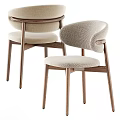 Modern Single Chair With Wooden Frame Light Colored Seat Cushion And Armrest Design