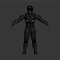 Game Movie Character Black Armored Sci Fi Warrior 3D Model Full Body Design 3d model
