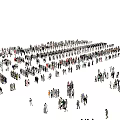Large Crowd of People Standing and Gathering on Gray Open Surface Area
