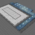 Water Fountain Landscape Design With Rectangular Pool Small Water Jets And Paved Surroundings