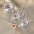Transparent Glass Globe Pendant Lights With Multiple Hanging Design And Warm LED Bulbs