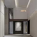 Modern Basement Living Room With Wooden Slat Wall Marble Accent Sofa Armchair And Artworks