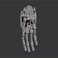 Sci Fi Mechanical Game Movie Character Featuring Silver Metallic Complex Structure And Red Accents 3d model