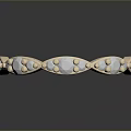 Beige Interlinked Bracelet with Geometric Shapes and Small Dots Modern Accessory Design