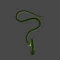 Mythical Green Horned Snake Character with Fanged Mouth and Scaled Body in Game and Movie