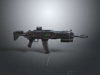 Advanced Modern Black Tactical Rifle With Scope And Military Style Attachments Design 3d model