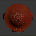 Red Decorative Fire Hydrant In Studio Display With Reflective Base