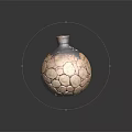 Handcrafted Ceramic Vase With Textured Brown Beige Surface And Decorative Handle 3d model