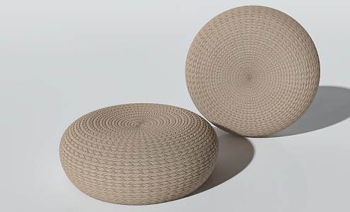 Modern Cushion Bamboo Seat 3d model