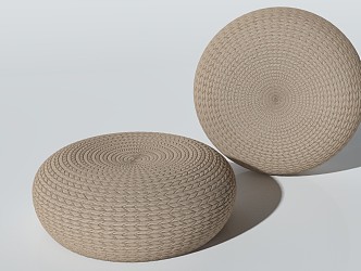 Modern Cushion Bamboo Seat 3d model