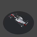 JANS F1 Racing Car In Red And White With Aerodynamic Body And Large Tires